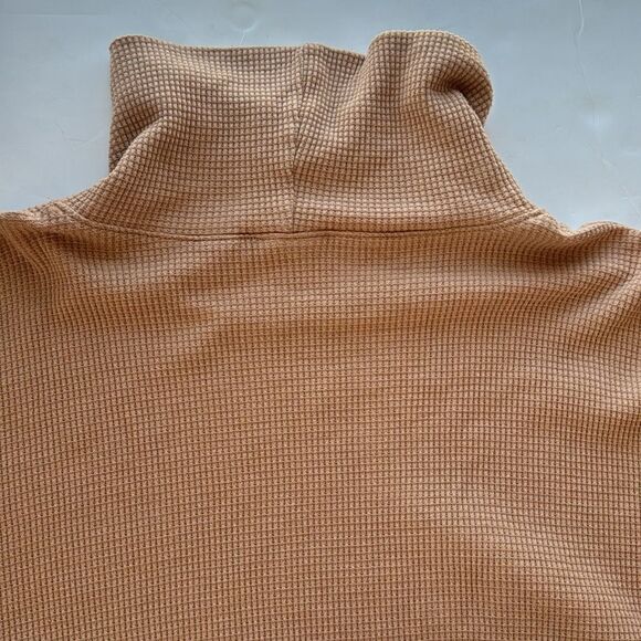 Artizia TNA Waffle Knit Women’s Small Cropped‎ Turtleneck Longsleeve Cozy Camel - Picture 8 of 13